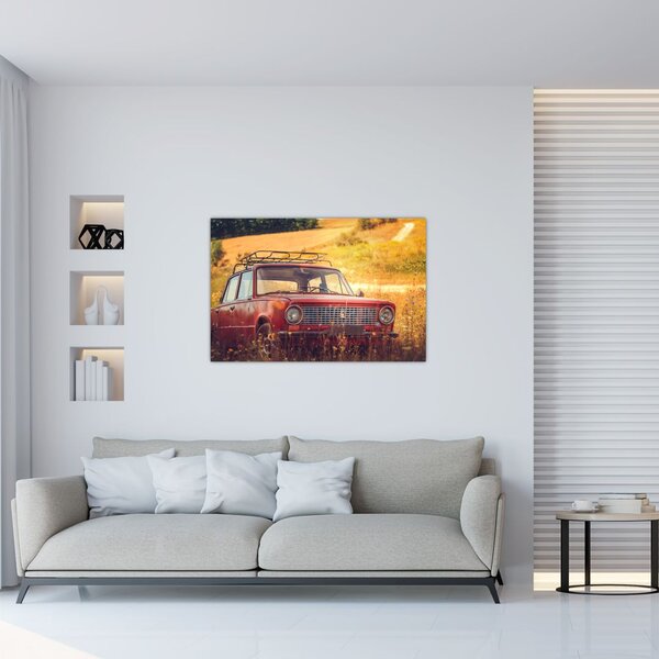 Slika automobila u polju (90x60 cm)
