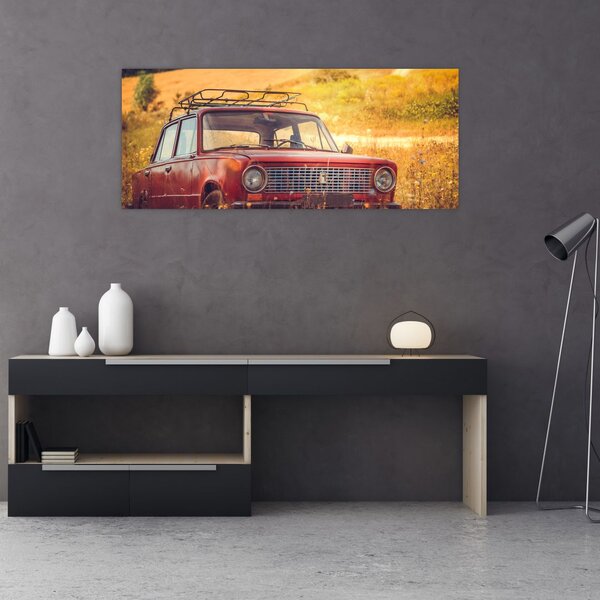 Slika automobila u polju (120x50 cm)