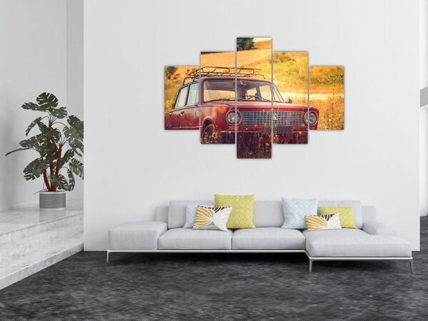 Slika automobila u polju (150x105 cm)