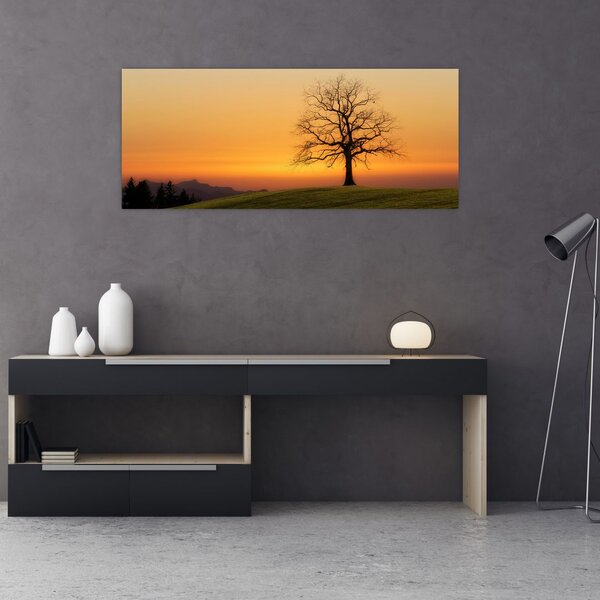 Slika zalaska sunca na livadi (120x50 cm)