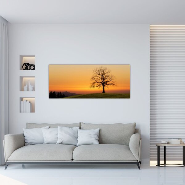 Slika zalaska sunca na livadi (120x50 cm)