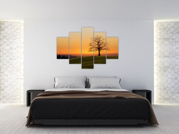 Slika zalaska sunca na livadi (150x105 cm)