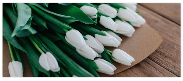 Slika buketa bijelih tulipana (120x50 cm)