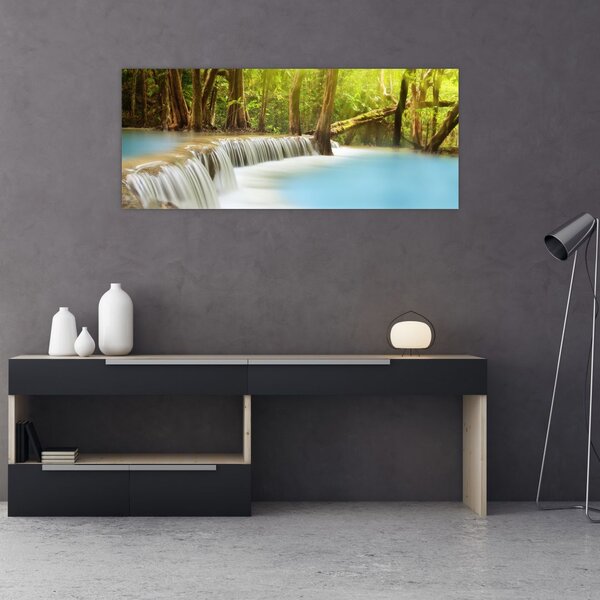 Slika vodopada Huai Mae Kamin u šumi (120x50 cm)