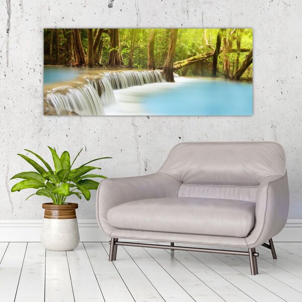 Slika vodopada Huai Mae Kamin u šumi (120x50 cm)