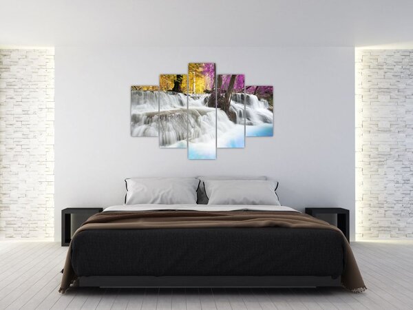 Slika vodopada Erawan u šumi (150x105 cm)