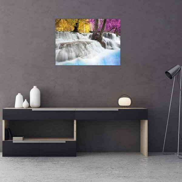 Slika vodopada Erawan u šumi (70x50 cm)