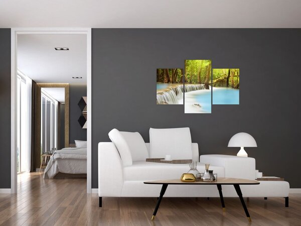 Slika vodopada Huai Mae Kamin u šumi (90x60 cm)