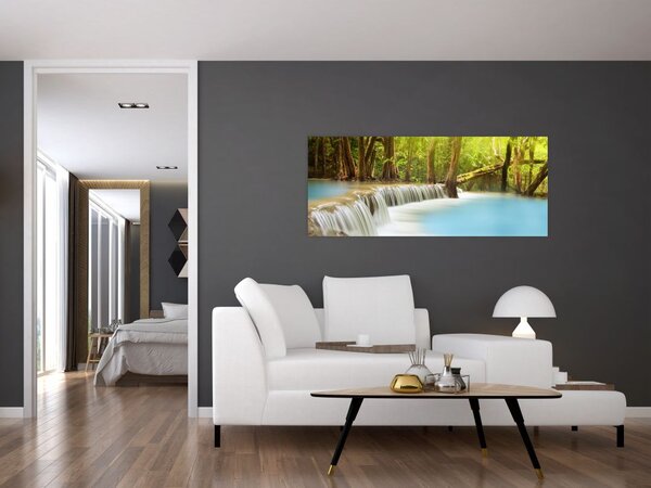 Slika vodopada Huai Mae Kamin u šumi (120x50 cm)