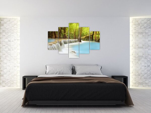Slika vodopada Huai Mae Kamin u šumi (150x105 cm)