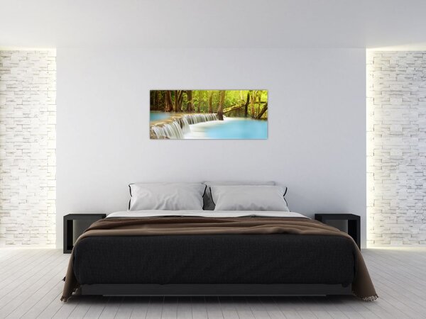 Slika vodopada Huai Mae Kamin u šumi (120x50 cm)