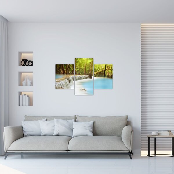 Slika vodopada Huai Mae Kamin u šumi (90x60 cm)