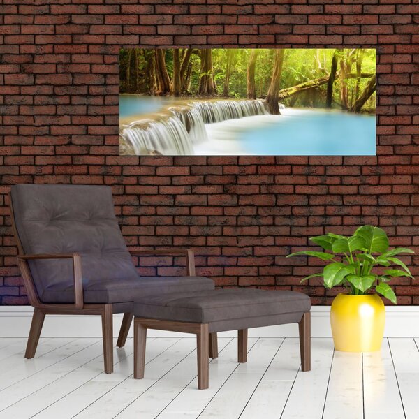 Slika vodopada Huai Mae Kamin u šumi (120x50 cm)