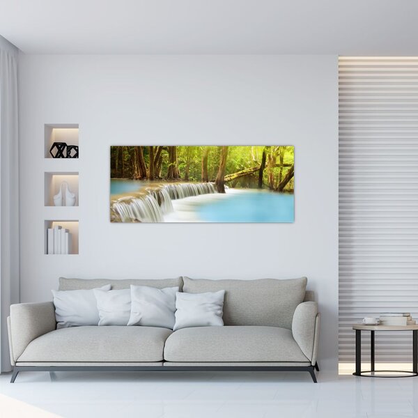 Slika vodopada Huai Mae Kamin u šumi (120x50 cm)
