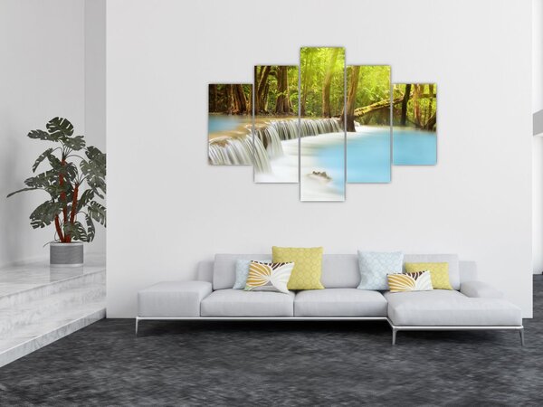 Slika vodopada Huai Mae Kamin u šumi (150x105 cm)
