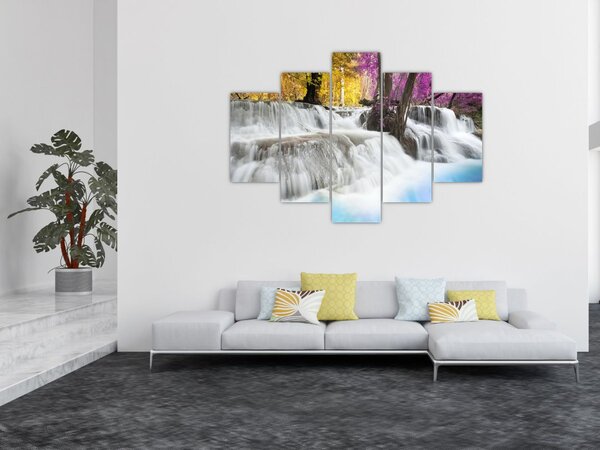 Slika vodopada Erawan u šumi (150x105 cm)