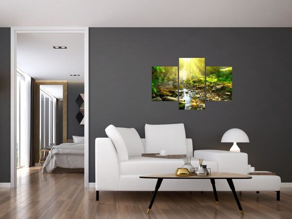 Slika rijeke u zelenoj šumi (90x60 cm)
