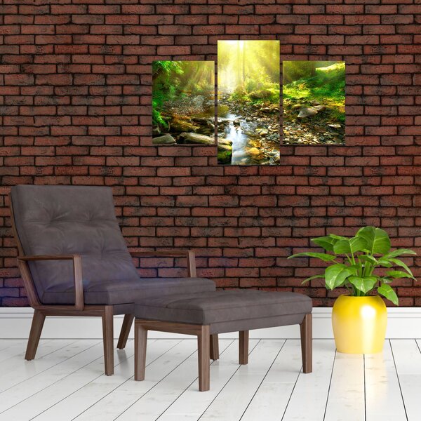 Slika rijeke u zelenoj šumi (90x60 cm)