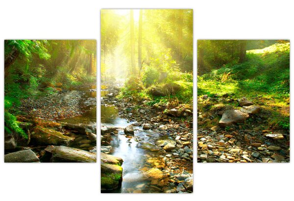 Slika rijeke u zelenoj šumi (90x60 cm)