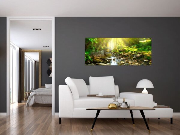 Slika rijeke u zelenoj šumi (120x50 cm)
