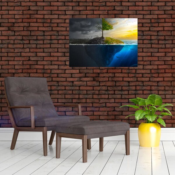Slika koja prikazuje dvije strane (70x50 cm)