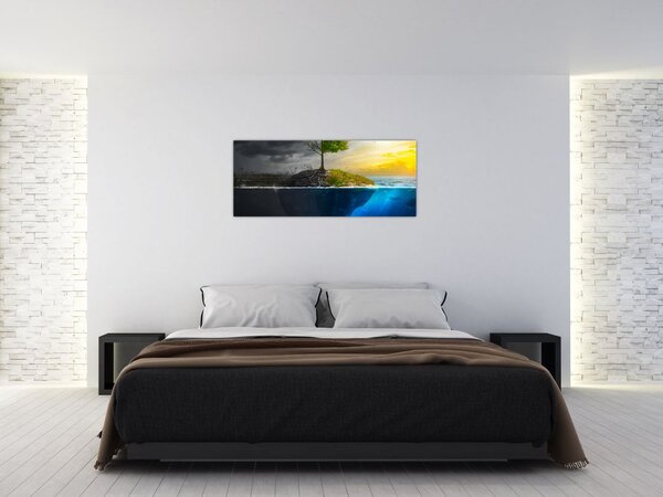 Slika koja prikazuje dvije strane (120x50 cm)