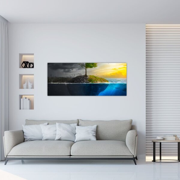 Slika koja prikazuje dvije strane (120x50 cm)