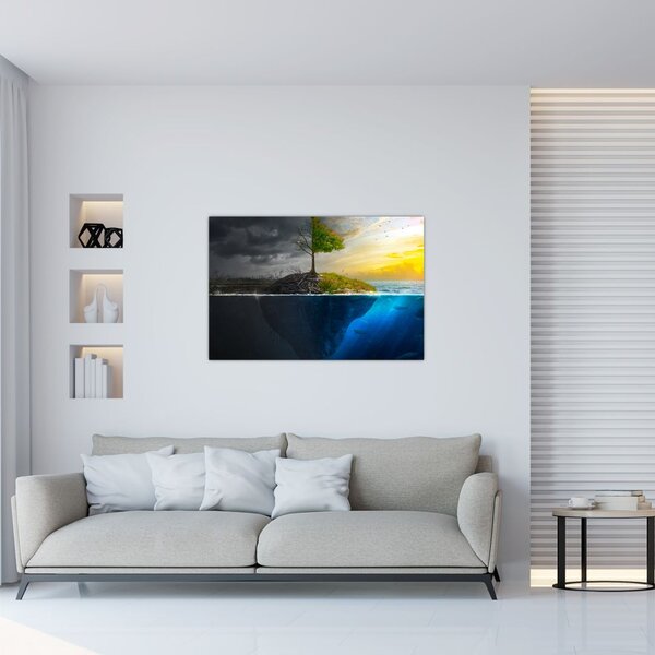 Slika koja prikazuje dvije strane (90x60 cm)