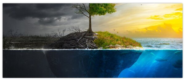 Slika koja prikazuje dvije strane (120x50 cm)