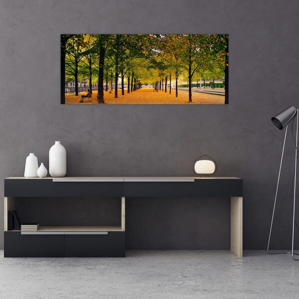 Slika aleje jesenskih stabala (120x50 cm)