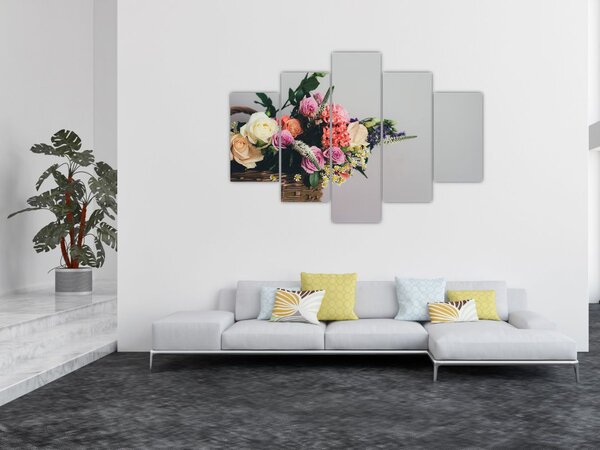 Slika košare s cvijećem (150x105 cm)