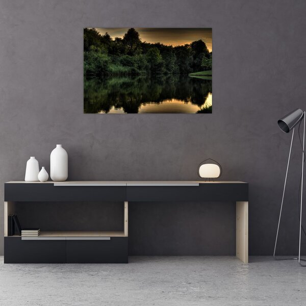 Slika jezera u šumi (90x60 cm)