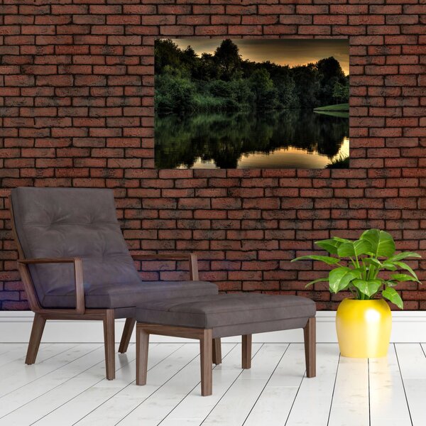 Slika jezera u šumi (90x60 cm)