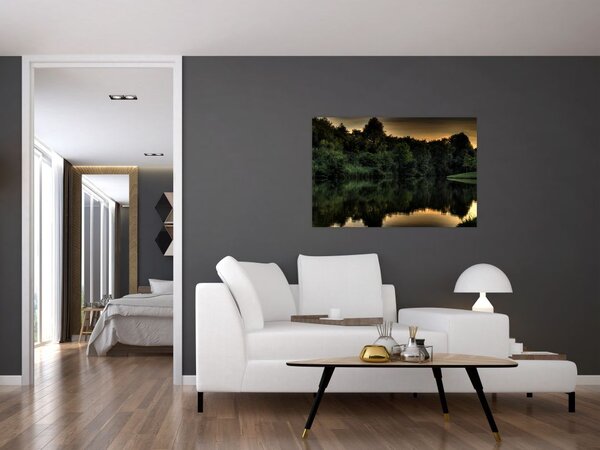 Slika jezera u šumi (90x60 cm)