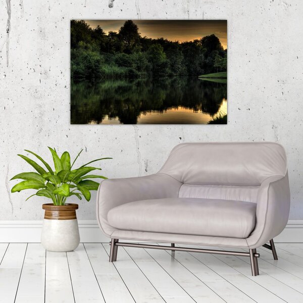 Slika jezera u šumi (90x60 cm)