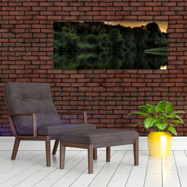 Slika jezera u šumi (120x50 cm)