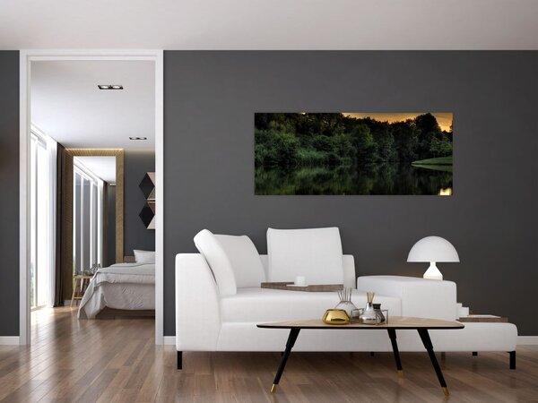 Slika jezera u šumi (120x50 cm)