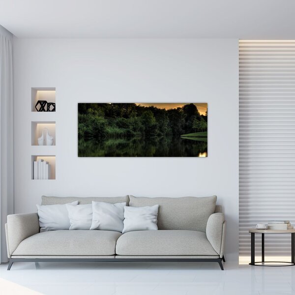 Slika jezera u šumi (120x50 cm)