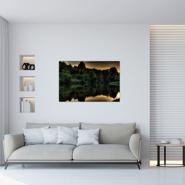 Slika jezera u šumi (90x60 cm)
