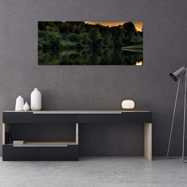 Slika jezera u šumi (120x50 cm)