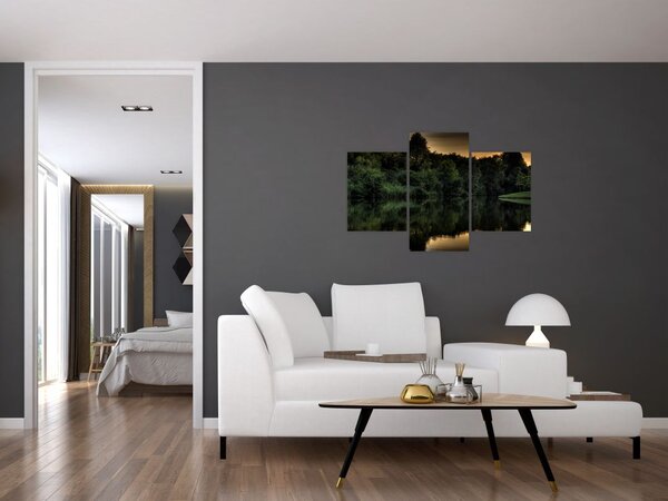 Slika jezera u šumi (90x60 cm)
