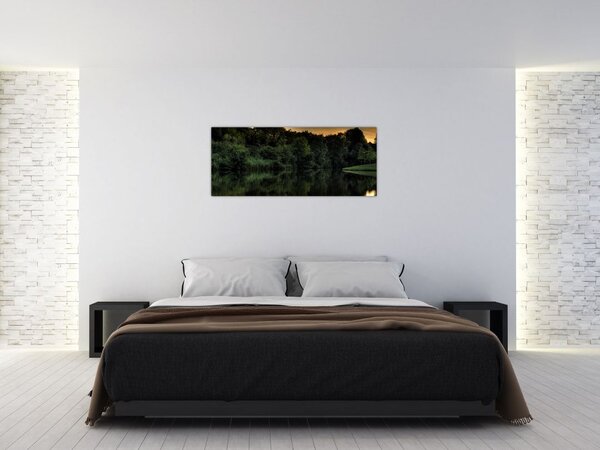 Slika jezera u šumi (120x50 cm)