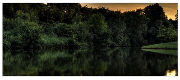 Slika jezera u šumi (120x50 cm)