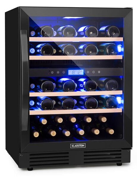 Klarstein Vinovilla Onyx 43, dvozonska vinoteka, 129 L, 43 fliaš, 3 boje