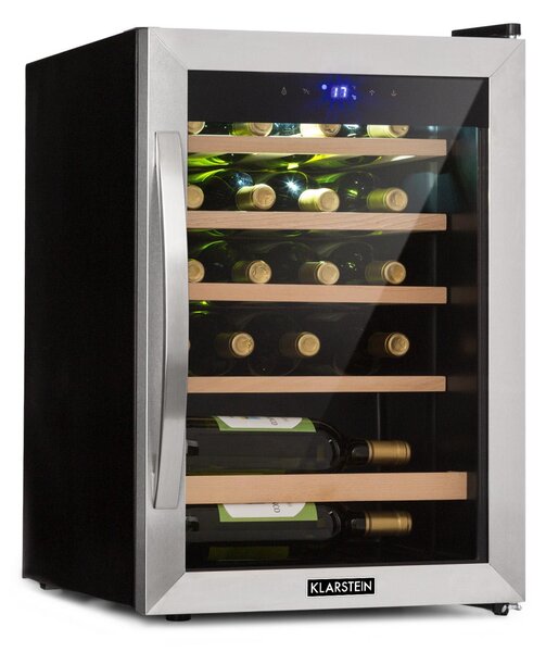 Klarstein Vinamour 19, vinoteka, 19 boca, 65 l, 4 - 18 ° C, 40 dB, staklo, crna