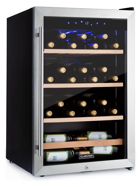 Klarstein Vinamour 48 Uno, vinoteka, 128 l, 48 boca, 3 police, 4 - 18 ° C, nehrđajući čelik