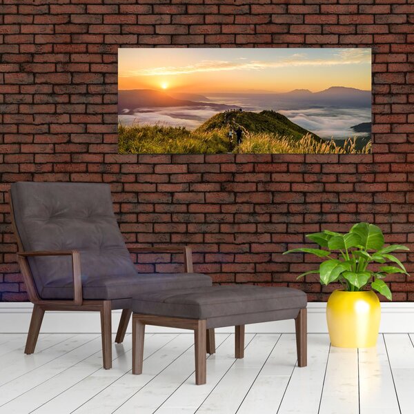 Slika planine pri zalasku sunca (120x50 cm)