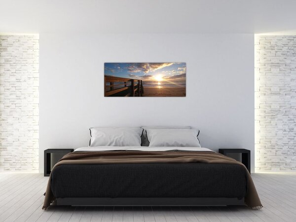 Slika mola, plaže i mora (120x50 cm)