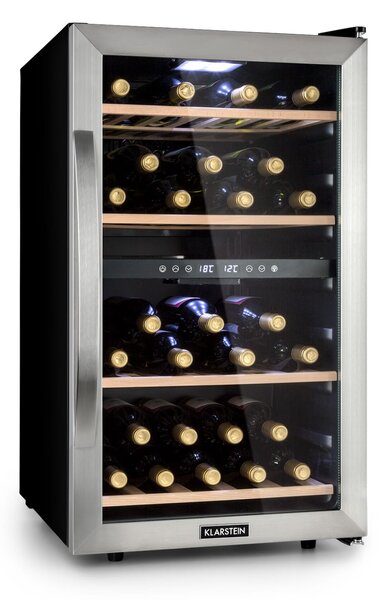 Klarstein Vinamour 45D, vinoteka, 2 zone, 118 litara / 45 boca, 5 - 18 ° C, nehrđajući čelik