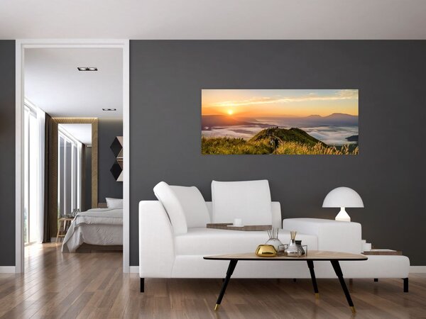Slika planine pri zalasku sunca (120x50 cm)